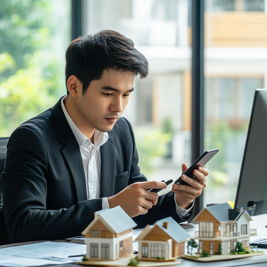 iris031864_A_young_Asian_real_estate_agent_in_the_office_is_bus_42a18f3c-1ca1-4cec-9cb5-0f0eb72628a0